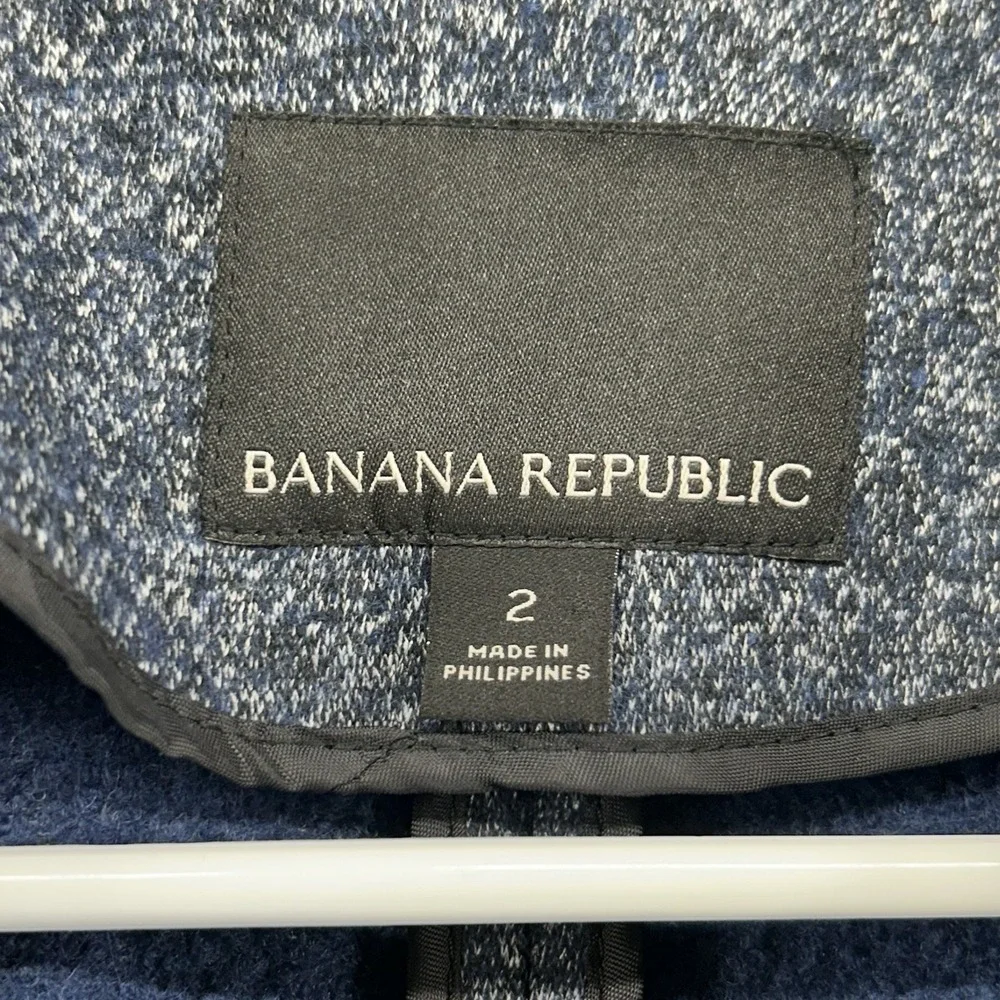 Banana‎ Republic Blazer Jacket Women Size 2 Blue Wool Blend Casual